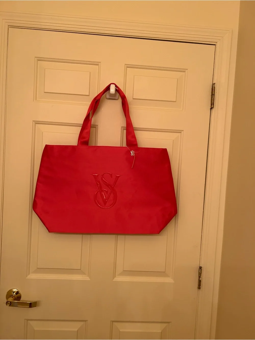 Victoria's Secret Red Embossed VS Logo Tote